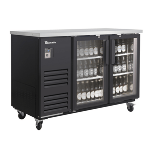 Blue Air BLBB59-2BG-HC 58.75-Inch Glass Door Back Bar Refrigerator