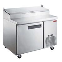 New Air NPT-044-PI 44.63-Inch Single-Door Pizza Prep Cooler with Cutting Board