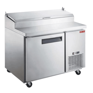 New Air NPT-044-PI 44.63-Inch Single-Door Pizza Prep Cooler with Cutting Board