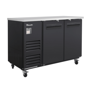 Blue Air BLBB59-2B-HC 58.75-Inch Two-Door Solid Back Bar Refrigerator