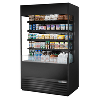 True Refrigeration TOAM-48GS-HC~NSL01 48" Black Vertical Open Display Cooler with Glass Sides