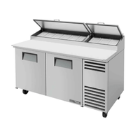 True TPP-AT-67-HC 67-Inch Two-Door Refrigerated Pizza Prep Table