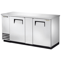 True TBB-3-S-HC 69-1/8" Stainless Steel Solid Door Back Bar Refrigerator