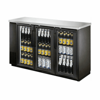EFI CBBGD3-72CC 72.5-Inch Three-Door Refrigerated Back Bar Cabinet with Glass Doors