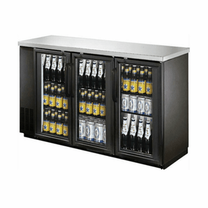 EFI CBBGD3-72CC 72.5-Inch Three-Door Refrigerated Back Bar Cabinet with Glass Doors