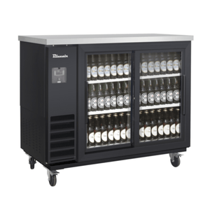Blue Air BLNBB-48BG-SL-HC 49-1/8" Narrow Depth Sliding Glass Door Back Bar Refrigerator