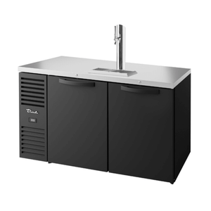 True Refrigeration TDR60-RISZ1-L-B-SS-1 60" Two-Door Draft Beer Cooler with Stainless Steel Countertop