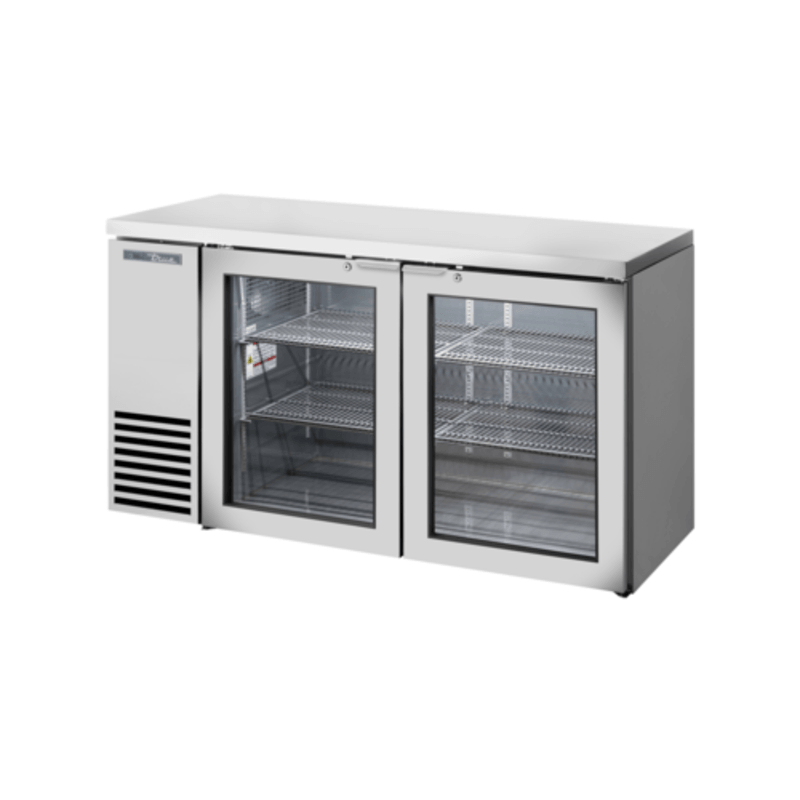 True Refrigeration 60-1/8" Stainless Steel 2-Door Back Bar Refrigerator (TBB24-60-2G-Z1-SFT-S-1)