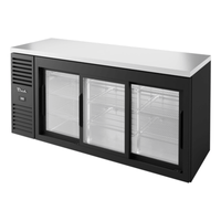 True TBR72-RISZ1-L-B-111-1 72" Three-Door Sliding Glass Back Bar Cooler