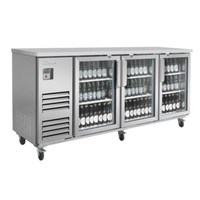Blue Air BLBB90-4SG-HC 90-Inch 3-Glass Door Commercial Back Bar Refrigerator