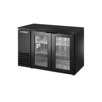 True Refrigeration TBB24-48-2G-Z1-BST-B-1 48" Black 2-Door Glass Back Bar Refrigerator