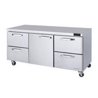 Blue Air BLUR72-D4RL-HC 72-Inch Hybrid Undercounter Refrigerator with 4 Drawers and 1 Door
