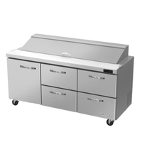 Blue Air BLPT72-D4RM-HC 72-Inch 1-Door 4-Drawer Sandwich and Salad Prep Table