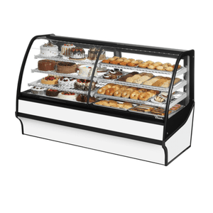 True Refrigeration TDM-DZ-77-GE/GE-S-W 77.25" Dual Zone Curved Glass Merchandiser