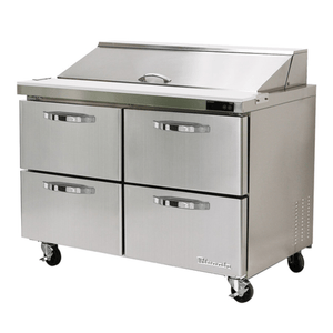 Blue Air BLPT48-D4-HC 48-Inch 4-Drawer Sandwich and Salad Prep Table