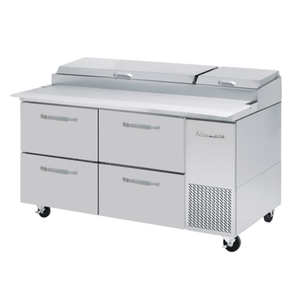 Blue Air BAPP67-D4-HC 67-Inch Commercial Pizza Prep Table with Drawers