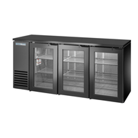 True TBB24-72-3G-Z1-BST-B-1 72-1/8" Glass Swing Door Back Bar Refrigerator in Black