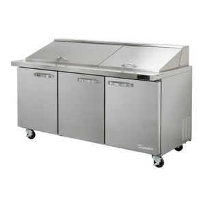 Blue Air BLMT72-HC 72-Inch 3-Door Mega Top Sandwich and Salad Prep Table