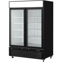 EFI Sales 54.4" Black Two-Door Ice Cream Merchandiser FI2-54GDVC