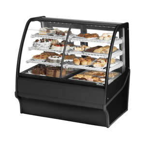 True TDM-DZ-48-GE/GE-S-S 48.25" Stainless Steel Curved Glass Dual Zone Merchandiser