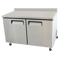 EFI CWDR2-60VC 60-Inch 2-Door Commercial Worktop Cooler with Backsplash
