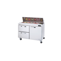 Blue Air BLPT60-D2L-HC 60.5-Inch Refrigerated Sandwich and Salad Prep Table with Two Drawers and One Door