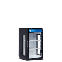 QBD DC7HG-HC Black 21.4-Inch Countertop Display Refrigerator with Side Glass