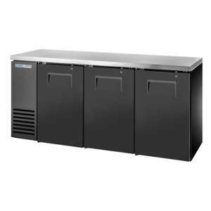 True Refrigeration TBB24-72-3S-Z1-SFT-B-1 3-Door 72-Inch Back Bar Cooler with Stainless Steel Top