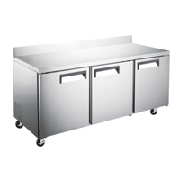 EFI CWDR3-72VCX 72" Commercial 3-Door Worktop Refrigerator & Prep Counter
