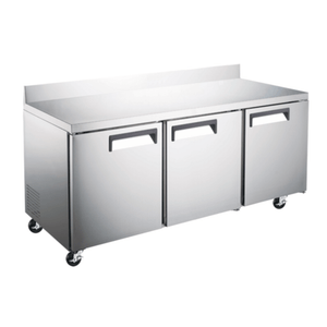 EFI CWDR3-72VCX 72" Commercial 3-Door Worktop Refrigerator & Prep Counter