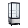 Maxx Cold MECR-31D countertop reach-in merchandiser with clear glass display for optimal product visibility.