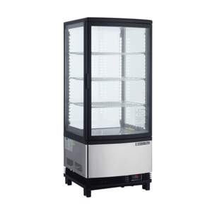 Maxx Cold MECR-31D countertop reach-in merchandiser with clear glass display for optimal product visibility.