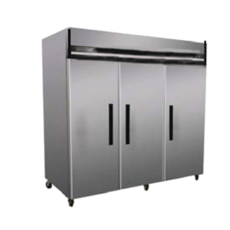 Maxx Cold MXCR-72FDHC 81-Inch Three-Section Solid Door Reach-In Refrigerator