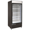 Maxx Cold MXM1-16RBHC single glass door display refrigerator with adjustable shelves for commercial use.