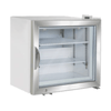 Maxx Cold MXM1-2RHC 22.4-Inch Countertop Display Refrigerator with glass door and shelves.