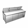 Maxx Cold MXSPP92HC 94" 3-Door Commercial Pizza Preparation Table for efficient meal assembly.