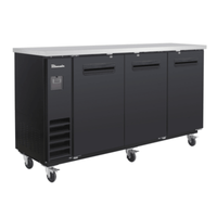 Blue Air BLNBB-72B-HC 73-Inch Narrow Depth 3-Door Back Bar Cooler