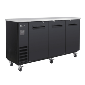 Blue Air BLNBB-72B-HC 73-Inch Narrow Depth 3-Door Back Bar Cooler