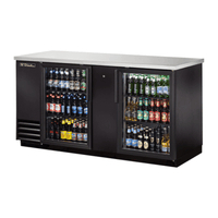 True TBB-3G-HC-LD 69-1/8" Glass Door Back Bar Refrigerator