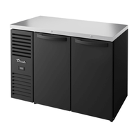 True TBR48-RISZ1-L-B-SS-1 48-Inch Black Solid Door Back Bar Cooler with Stainless Steel Top