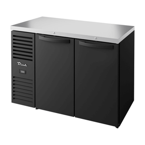 True TBR48-RISZ1-L-B-SS-1 48-Inch Black Solid Door Back Bar Cooler with Stainless Steel Top