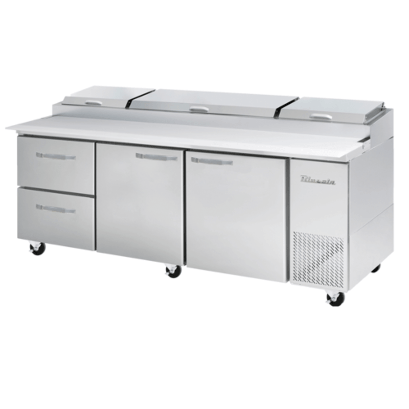 Blue Air BAPP93-D2L-HC 93-Inch Commercial Pizza Prep Station with Drawers and Doors