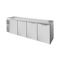 True TBR108-RISZ1-L-S-SSSS-1 108" Four-Door Commercial Back Bar Cooler with Stainless Steel Finish