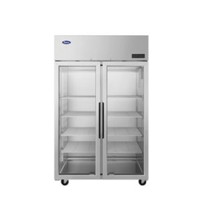 Atosa 51.75-Inch Two-Section Pass-Through Refrigerator with Glass Front Doors PLUS-R2-GS-S-PT