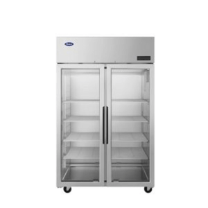 Atosa 51.75-Inch Two-Section Pass-Through Refrigerator with Glass Front Doors PLUS-R2-GS-S-PT