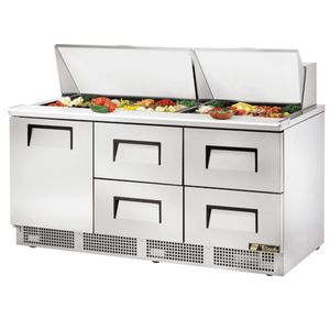 True TFP-72-30M-D-4-HC 72" Mega Top Sandwich/Salad Prep Cooler with 4 Drawers & 1 Door