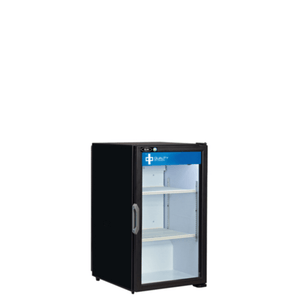 QBD DC6-HC 20-Inch Black Countertop Display Refrigerator with Reversible Glass Door