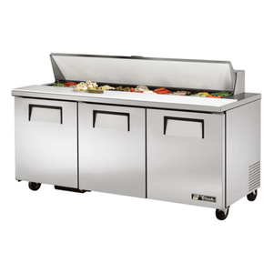 True TSSU-72-18-HC 72.38" 3-Door Refrigerated Sandwich & Salad Prep Table