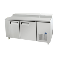 Atosa MPF8202GR 67" Refrigerated Pizza Preparation Table - 18.5 Cu. Ft.