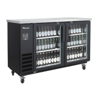 Blue Air BLNBB-60BG-HC 61-1/8" Narrow Depth Glass Door Back Bar Refrigerator